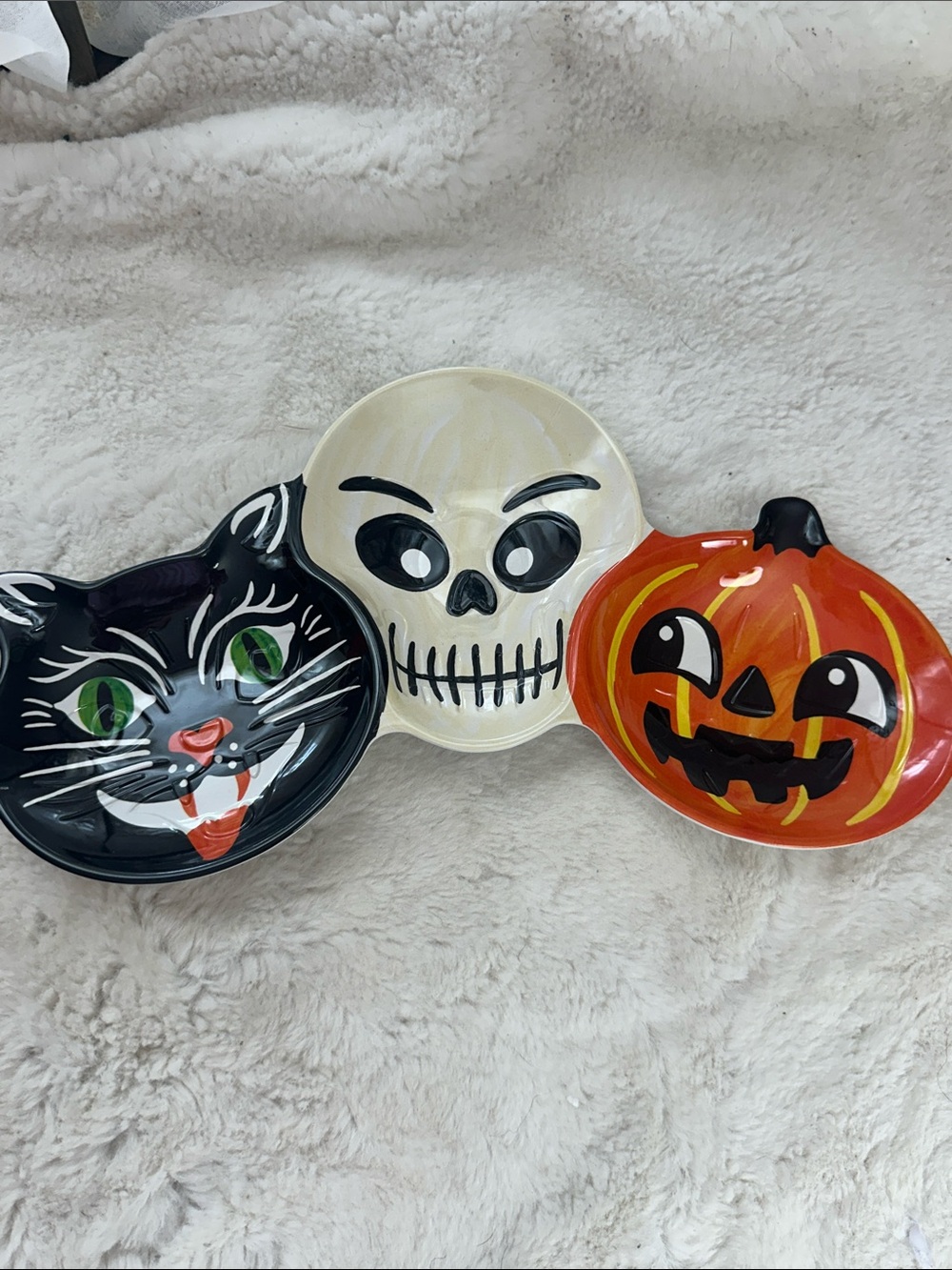 Halloween triple snack melamine appetizer tray
